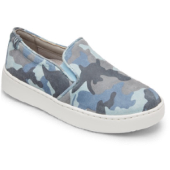 Joie Huxley Camo Suede Leather Skate Slip On Sneaker Blue 37-1/2 size  7-71/2 - Picture 1 of 14